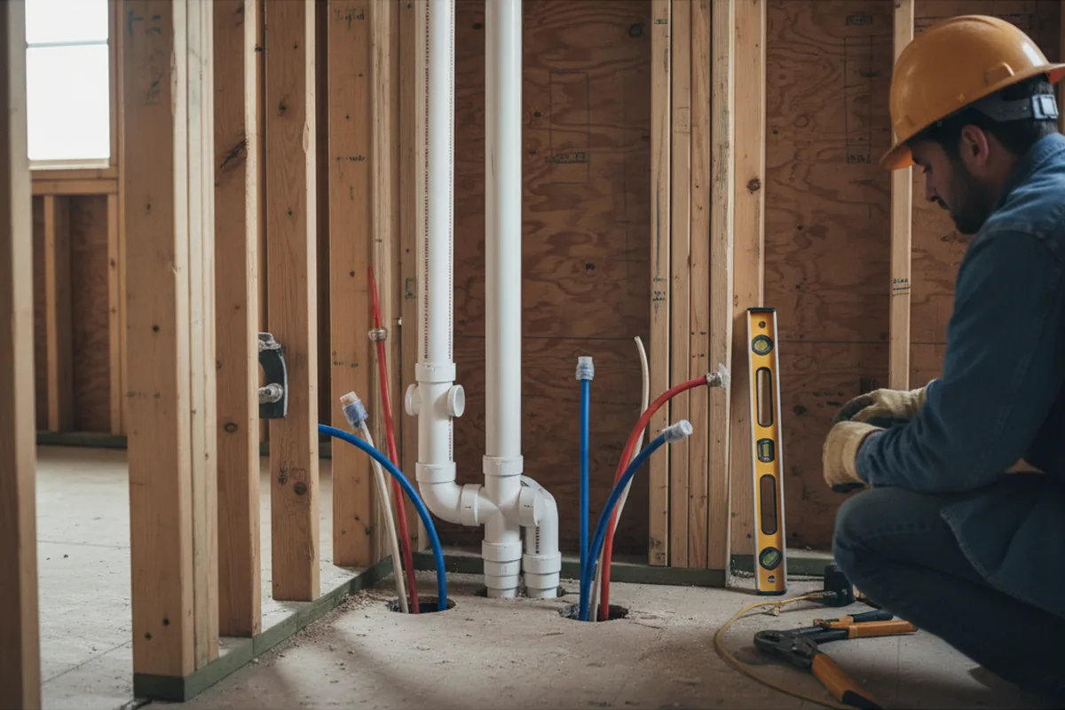 Drain and supply rough-in during Drain Cleaning in Heavener